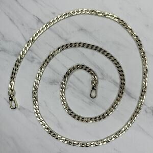 Gold Tone Flat Curb Chain Link Purse Handbag Replacement Strap 45in ✨